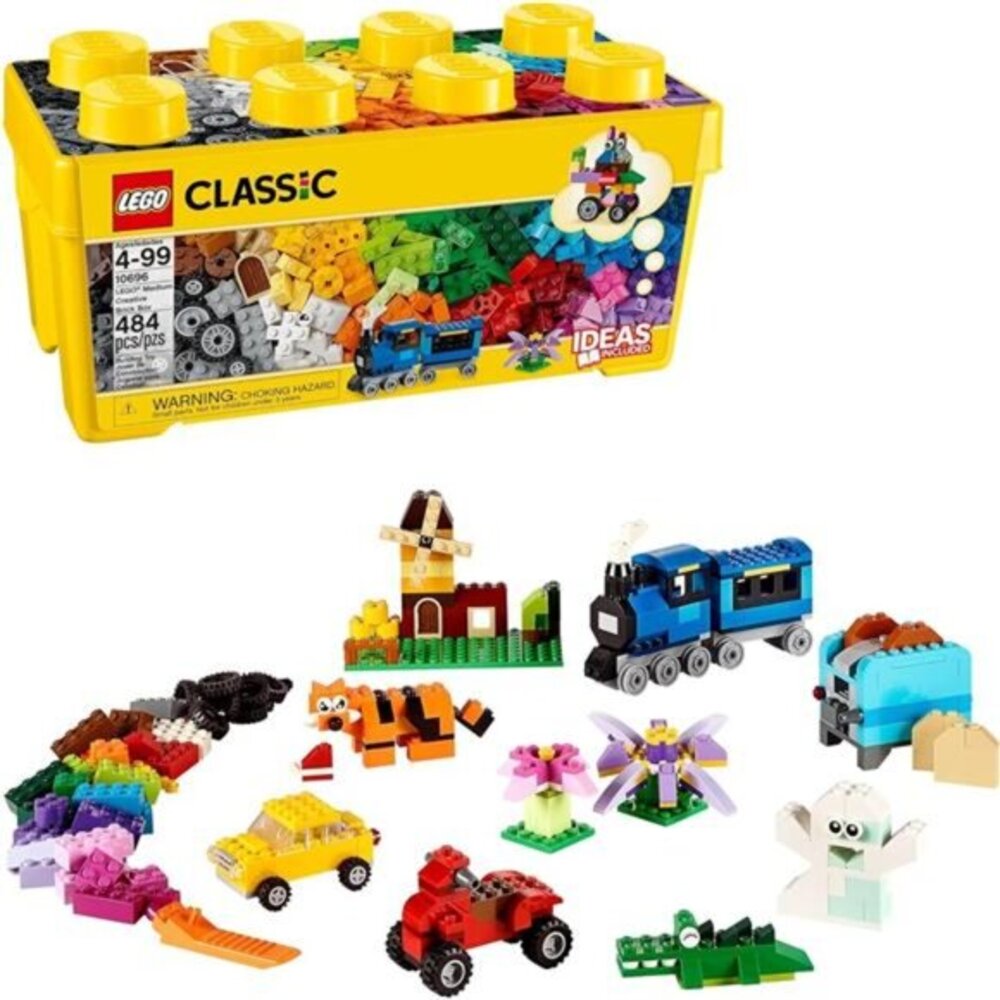 Kids Classic Medium Creative Brick Box 10696 Building Toy Set Featuring Storage
